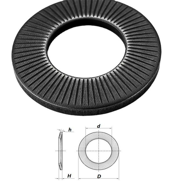 Long Đền Răng M5 Thép Đen DIN 9250