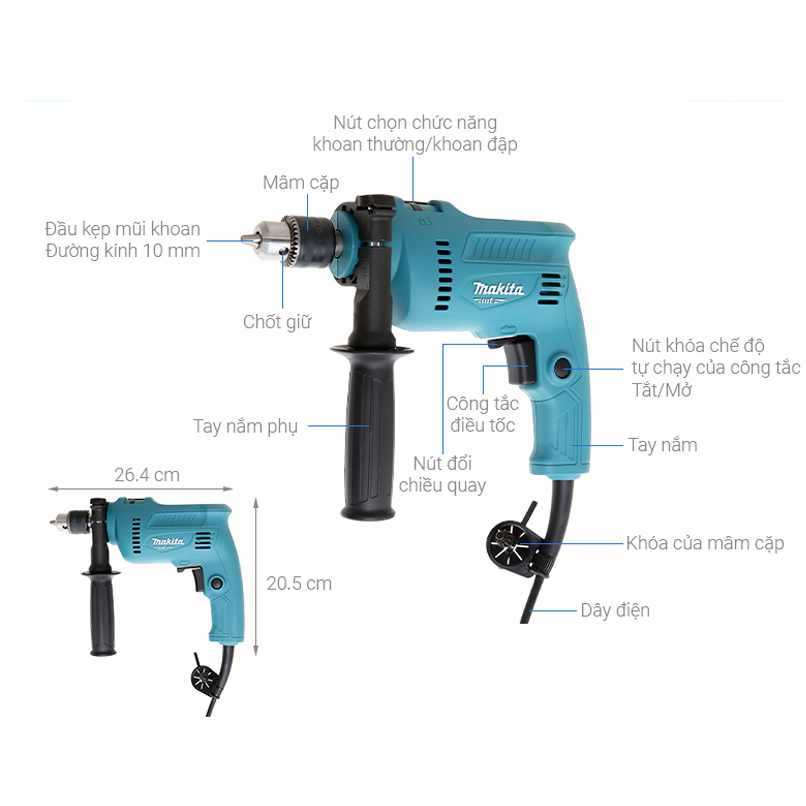 Máy Khoan Búa Makita M0800B - 500W