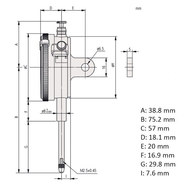 Đồng Hồ So Cơ Khí Mitutoyo 2050A-19