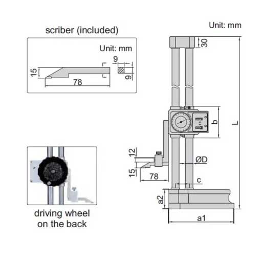 Thước Đo Cao Đồng Hồ Insize 1351-600