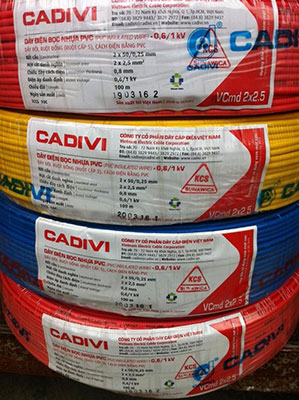 Dây điện đôi Cadivi VCmd 2x2.5 - 0,6/1kV