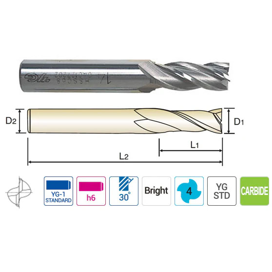 YG - E2412 Mũi Phay 4me HSSCo8