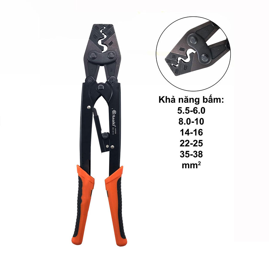 Kềm Bấm Cos 38L Trợ Lực Asaki AK-9114