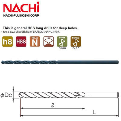 Mũi khoan dài Nachi D4x300mm List 550 | vattumientay.com