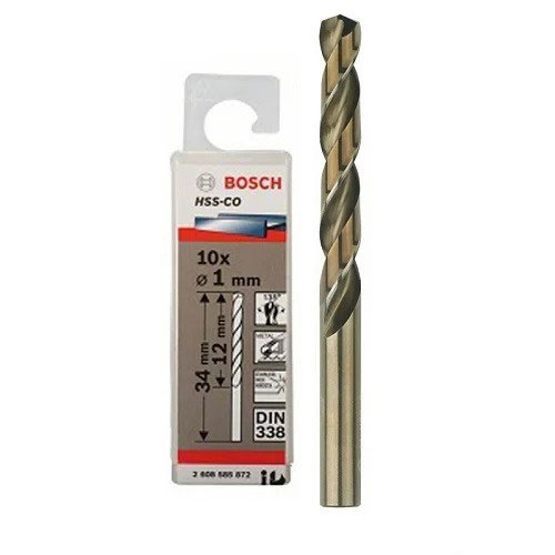 Bộ 10 Mũi Khoan Inox 1mm Bosch